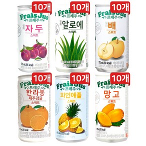 [오늘쇼핑]일화 프레쥬 미니캔음료 175ml 6종 혼합세트 각 10캔씩(자두+알로에+배+한라봉+파인애플+망고) /과즙음료/미니음료수, 60개