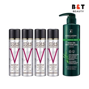 더마클라센 볼륨짱짱 흑채 스프레이 자연갈색 120ml x4 + 헤드스파 샴푸 500ml, 1개, 단품