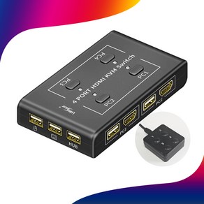 랜스타 LS-HD4KVM-N HDMI 4포트 KVM 스위치 하나의 모니터 키보드 마우스로 최대 PC 4대 제어, 1개