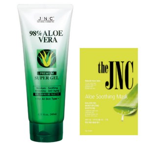 JNC(본사정품) 98%알로에베라 프리미엄 슈퍼겔 240ml+JNC마스크팩, 1개, 240g