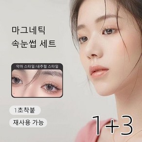 1+3 마그네틱속눈썹 세트 소악마 퀀텀 자석속눈썹 재사용 가능 1초착붙, 1세트, 002-내추럴 스타일