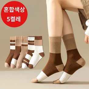 Modern Fashion 여성 부드러운 긴목 양말 5켤레 B10