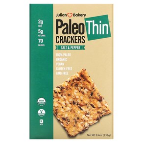 Julian Bakery Organic Paleo Thin 크래커 소금 & 후추 8.4 oz (238 g) 1팩