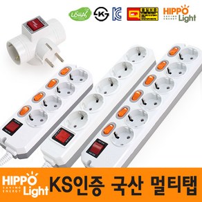 국산KS 히포 멀티탭 2구/3구/4구/5구/6구/접지/개별 콘센트, 3.히포 접지 멀티탭 4구 1.5m, 1개