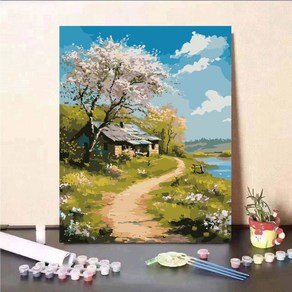 DIY 명화그리기 유화 그림 그리기 아크릴화 30*40cm, A타입, 1개