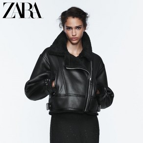 ZARA 자라 에코 레더 더블 페이스드 크롭 무스탕 점퍼 Z1085