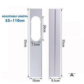 이동식 에어컨 창문 칸막이 가림막 배관 커버 배기 호스 휴대용 바람막이 튜브 커넥터 창 키트 슬라이드 플레이트 어댑터 23 개, 1) 2pc110cm, 1) 2pc110cm