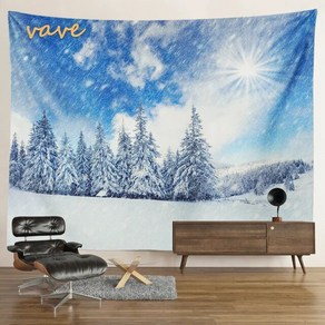 겨울 눈 숲 태피스트리 풍경 산 대형 패브릭 벽걸이 미적 가정 침실 크리스마스 장식, [15] VAVE96-15