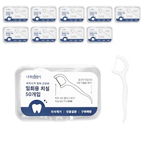 나무이야기 일회용 Y형 치실 50P + 휴대용 케이스 세트