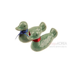 청자 원앙세트 기러기 도자기 수저받침 외국인선물, 2 마블원앙세트