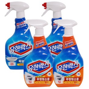 유한락스 세정제 욕실용 600+600ml+주방청소용 600+600ml, 1세트