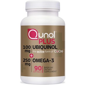 오메가-3 어유가 함유된 Qunol Plus Ubiquinol - 심장 건강 및 에너지 생산을 위한 항산화 보충제 CoQ10 활성형 90개, 오메가3어유가함유된QunolPlusUbiquinol심장, 1개