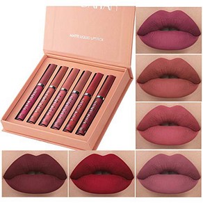 BestLand 6Pcs Matte Liquid Lipstick Makeup Set Ma BestLand 6Pcs 매트 리퀴드 립스틱 메이크업 세트 매트 리퀴드 오래 지속되는