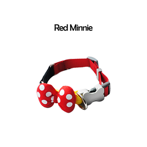 컬러풀 귀여운 공주스타일 초경량 왕리본 강아지 산책 목줄 (대형 중형 소형 미니), Red Minnie, 1개