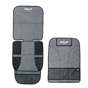 조이로이 카시트 보호매트 + 킥매트세트 멜란지 그레이 ISOFIX 가능, 멜란지 그레이세트, 1세트