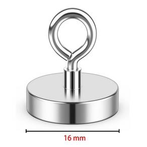 네오디움자석 초강력 N52 네오디뮴 낚시 자석 후크 인양 자석 검색 낚시용 강력한, KNF16 Pull Max 8KG