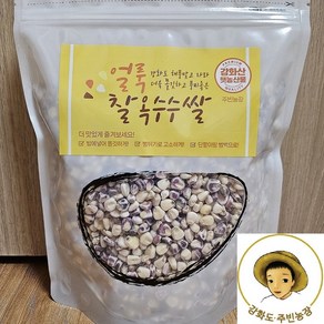 국산 얼룩이 찰옥수수쌀 1kg 거피 옥수수쌀 깐옥수수 강화도 주빈농장에서 정직하게 직접 재배, 1개