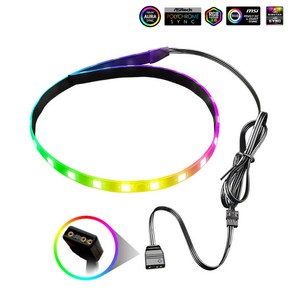 Coolmoon 자기 흡입 RGB 라이트 스트립 40cm 유연한 LED 백라이트 스트립 조명 4pin / 5V Agb 섀시 동 기적으로, 5V agb., 1개