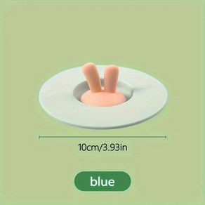 귀여운 토끼 귀 실리콘 컵 뚜껑 - 밀폐 누수 방지 및 뜨거운/차가운 음료에 적합 BPA 프리 및 식기세척기 사용 가능 레스토랑 푸드 트럭 카페에 이상적, 02 파란색, 1개