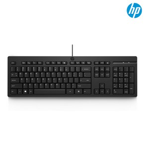 HP 125 Wied keyboad 유선 키보드 키스킨포함 벌크 한국어, 제조사축, 블랙