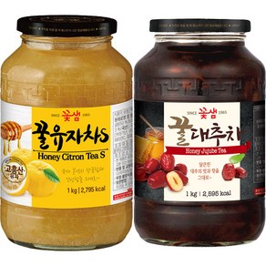 꽃샘 꿀유자차 1kg+꿀대추차 1kg, 1개, 1kg