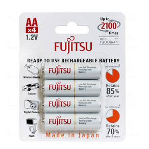 HR-3UTCEX(4B) AA 4개입 2000mAh 후지쯔 고용량 충전지 배터리 Standad 후지쯔 Fujitsu [정품] NH-AA-HR6, 1개