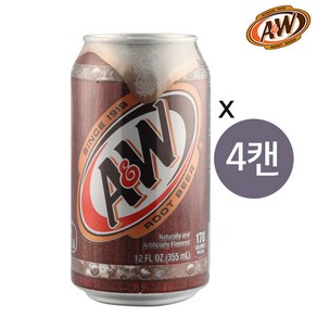 AW 루트비어 노 카페인 355mlx4캔/무알콜/탄산음료, A&W_루트비어노카페인355mlx4캔, 4개, 355ml