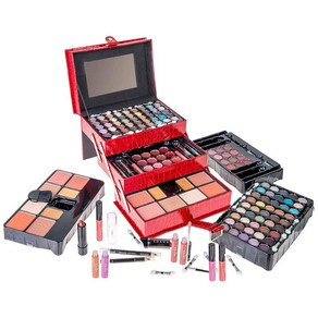 SHANY All In One Makeup Kit (Eyeshadow Blushes F SHANY 올인원 메이크업 키트(아이섀도우 블러셔 페이스 파우더 립스틱 아이라이너, RED, 1개