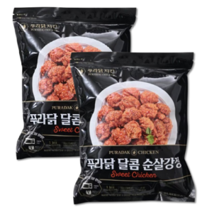 [트레이더스] 푸라닭 달콤 순살강정1kg 아이스박스+아이스팩포장 /냉동식품, 2개, 1kg