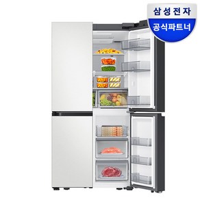 삼성전자 비스포크 900L AI 하이브리드 프리스탠딩 메탈 4도어 냉장고 방문설치, RF91DB90LE01