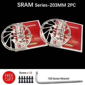 SRAM SM RT56 디스크 브레이크 로터 203 센터라인 6 볼트 디스크 NUTT, SRAM 203 2PC, 2개