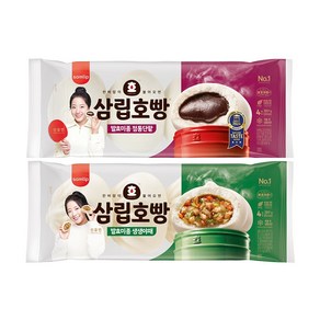 [보아스몰] 삼립 정통 단팥호빵 1봉 + 야채호빵 1봉, 380g, 2개