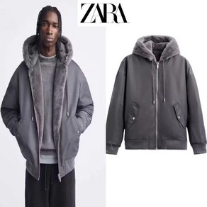 자라옴므 남성용 두꺼운 후드 리버서블 보머 점퍼 자켓 ZARA 2컬러