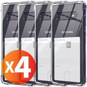 Ninetech 2+2 갤럭시 S10 플러스 플러스 S10e 5G 카드 수납 투명 범퍼 젤리 케이스 4개