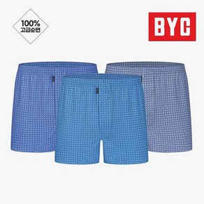 BYC 남성 트렁크팬티 순면 사각박서 프리시티 MCG3037 3매입