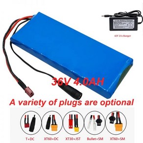 전기스쿠터 배터리 18650 리튬 이온 충전식 10S1P 36V 4000mah 4Ah Ebike 전기 자동차 자전거 스쿠터 20A BMS 500W