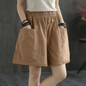 여성용 여름 반바지 빅사이즈 밴딩 5부 카고 팬츠 반바지 Women's Shorts