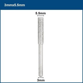 톱 엔진 연마기 기계 연삭기 체인 야스리 날 Cspe 코팅 원통형 버 4 4.8 5.5mm 직경 전기 숫돌 줄 Demel 공구용 3mm 생크, 1개, 3)3x5.5mm