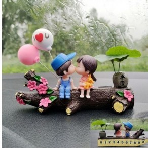 귀엽고 사랑 스러운 주차 번호판 캐릭터 번호판 차랑용 악세사리 인형 자동차 꾸미기, 그레이, 1개