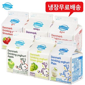 덴마크 드링킹요구르트 6종 275mLx12팩(6종류별x2팩) 냉장무배, 1세트, 275ml