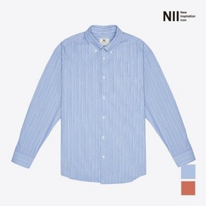 NII 공용 베이직 세미오버 스트라이프 셔츠 NNUNLWS1241