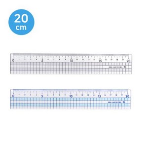 아이비스 20cm 컬러방안자 SP, 블루+블랙, 2개입