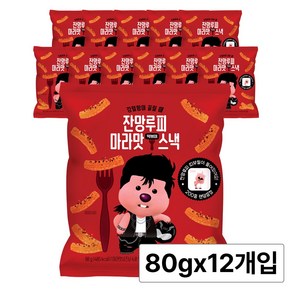 잔망루피 마라 떡볶이 스낵, 12개, 80g