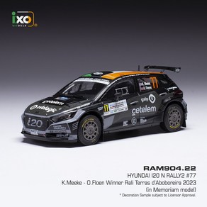 ixo 1:43 현대 i20 N Rally2 WRC No.77 2023 포르투칼 랠리 우승 - MEEKE/ FLOEN (RAM904.22)