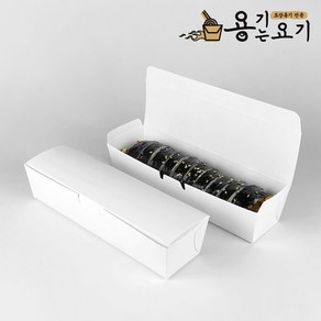 용기는요기 무지 긴한줄 도시락 / 무타공 일회용 종이도시락 김밥 떡 포장 용기 (800개), 1개