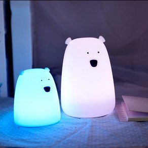 북극 곰 터치 LED램프 무드등 인테리어 곰돌이 심플한 소품 아이방 인테리어 카페 포인트, 작은곰