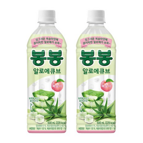 [본사직영]봉봉 알로에 큐브 복숭아 500ml X 24입, 6개