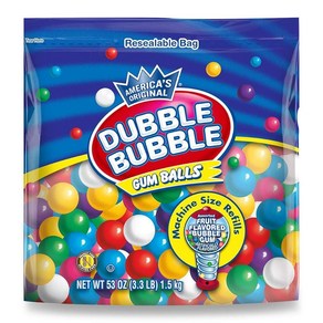 Dubble Bubble Gumball 머신 리필 - 벌크 버블검 볼 1.4kg3파운드 이상 - 작은 미니 캔디 디스펜서용 1.3cm0.5인치 다양한 사탕껌 - 1.5kg50온스, 1.5kg, 1개