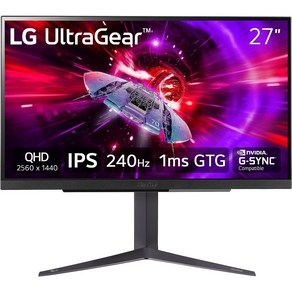 LG 27GR83Q 27인치 QHD 240Hz IPS 울트라기어 게이밍 모니터, 68.58cm