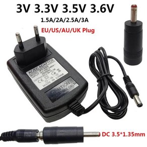 3V 3.3V 3.6 V 3.5x1.35mm ACDC 어댑터 110V 220V ~ 3 볼트 전원 공급 1.5A 2A 3A, [04] AU plug, [01] 3V, [02] 2A, 1개